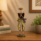 Handcrafted Rajasthani metal musician figurine for home decor, traditional Indian handicraft showpiece for living room decoration