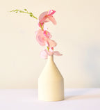Elegant classic ceramic flower vase with red flowers for modern home décor