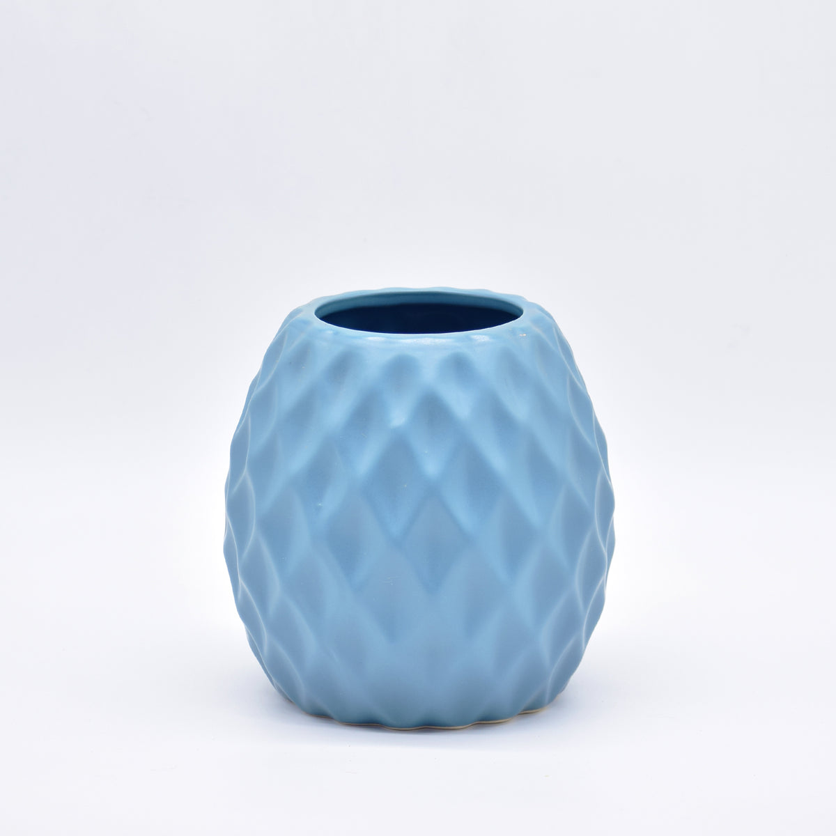 Delilah Cross modern ceramic vase with matte finish styled for luxury home décor with dried flowers in Indian interior setting