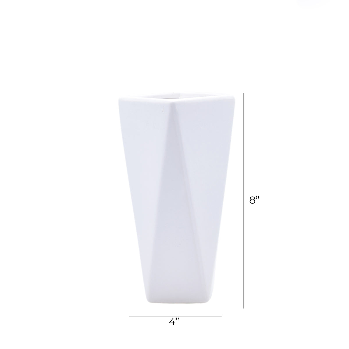 Modern geometric ceramic flower vase with yellow floral arrangement for luxury contemporary Indian home décor