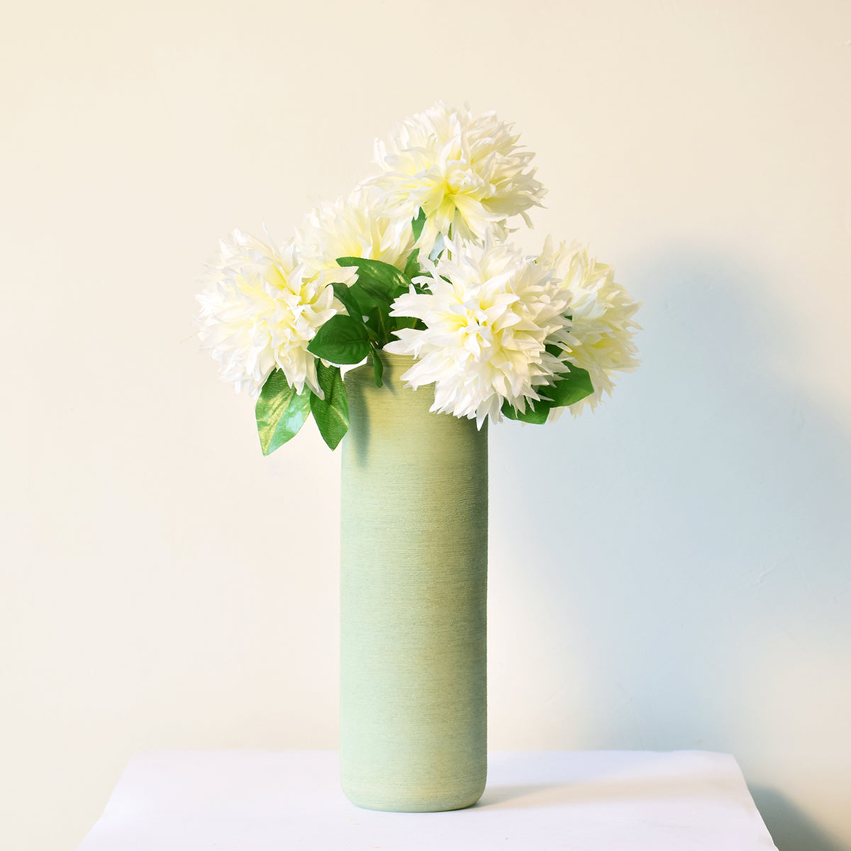 Luxury modern ceramic flower vase styled in a contemporary living room with elegant home décor, minimalist interiors, and premium decorative accents.