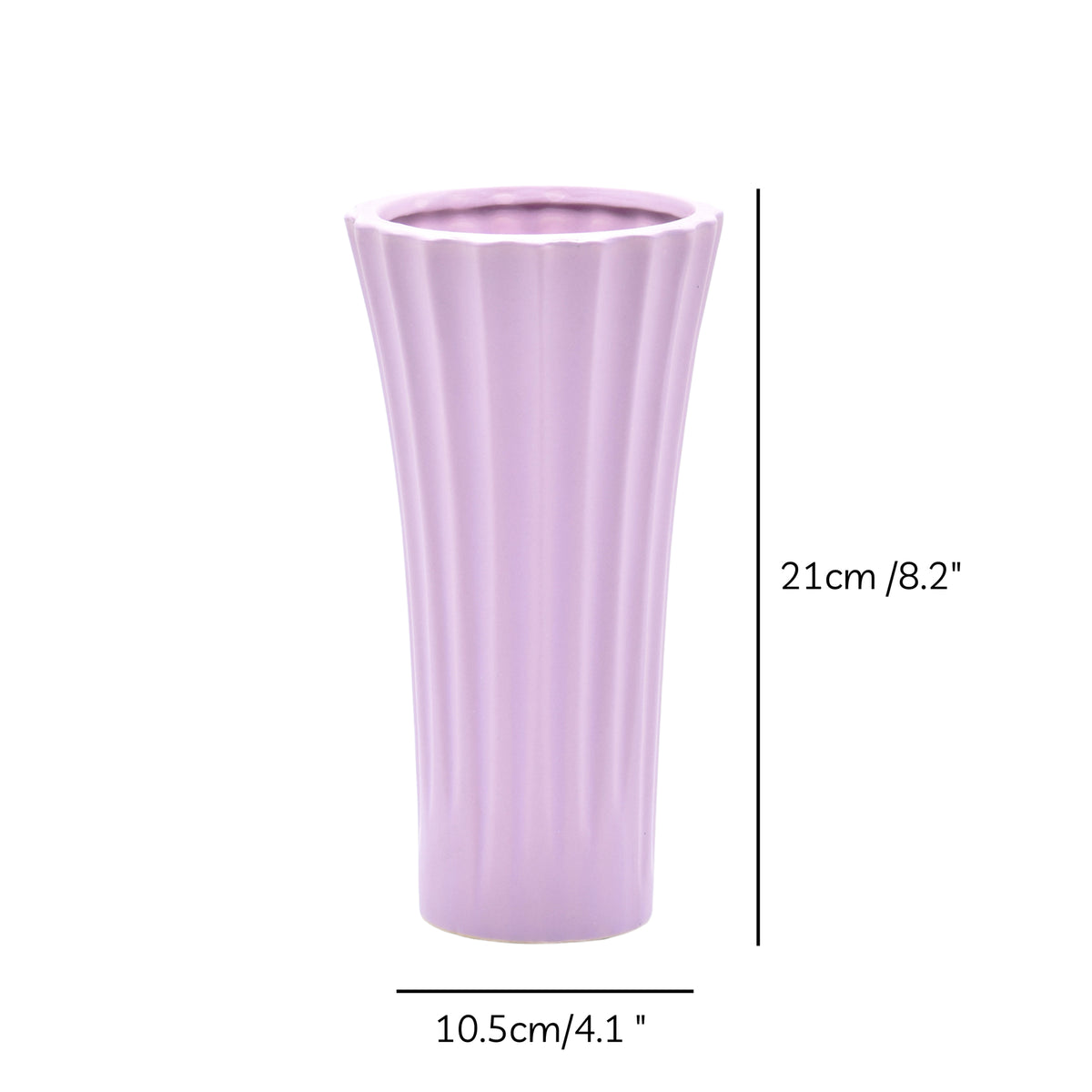 Sky blue ribbed ceramic flower vase with yellow flowers for modern luxury home décor and contemporary interior styling in India