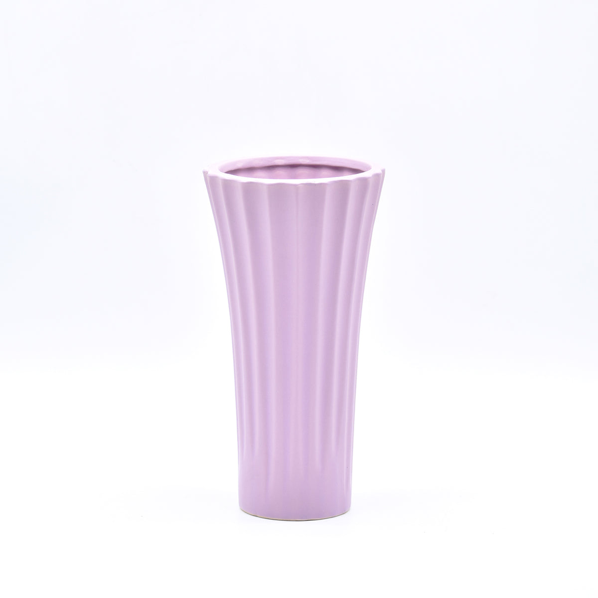 Sky blue ribbed ceramic flower vase with yellow flowers for modern luxury home décor and contemporary interior styling in India